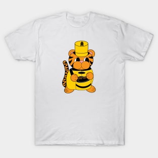 Marching Band Tiger Drum Yellow and Black T-Shirt